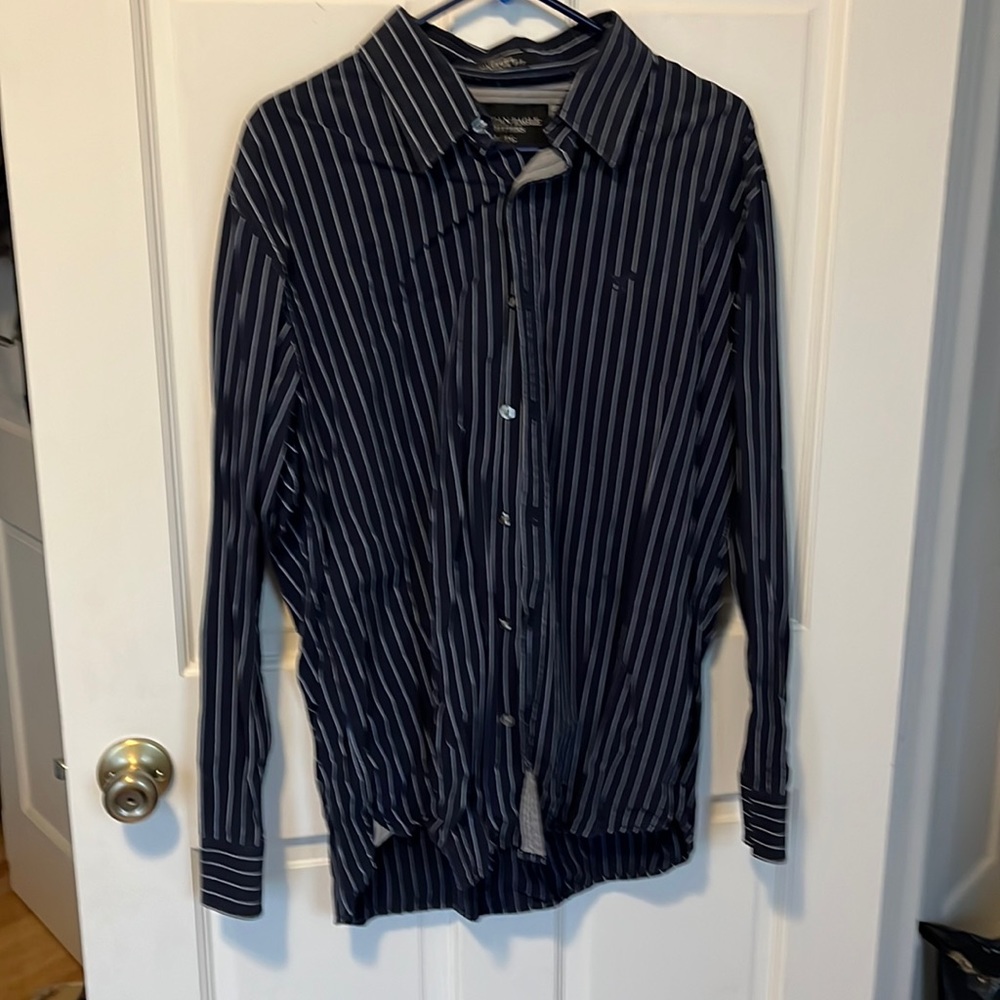 Premium Vintage Fit American Eagle Outfitters XL Blue and White Pinstripe Shirt